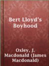 Cover image for Bert Lloyd's Boyhood